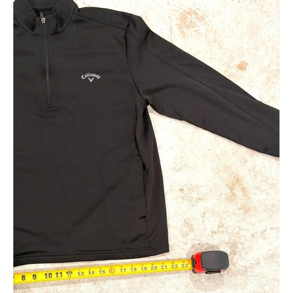 Callaway Golf Pullover Jacket Men's Large Black 1/4 Zip Performance Fleece Lined